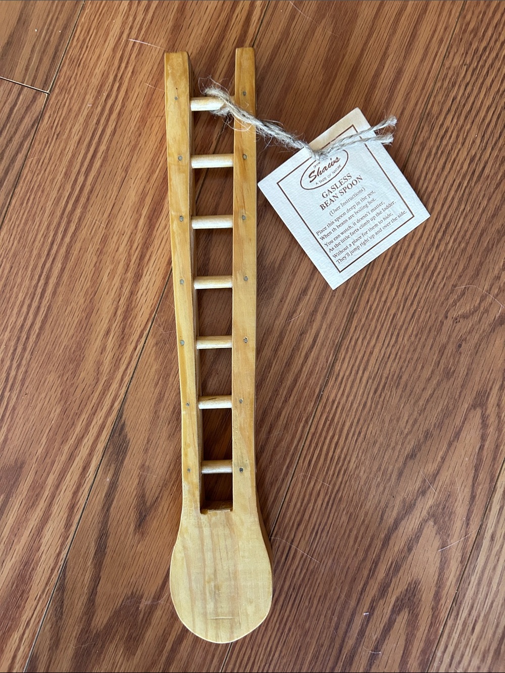 Wooden Ladder Bean Spoon - Natural Wood